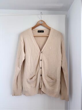 Béžový V-Neck Button Cardigan by